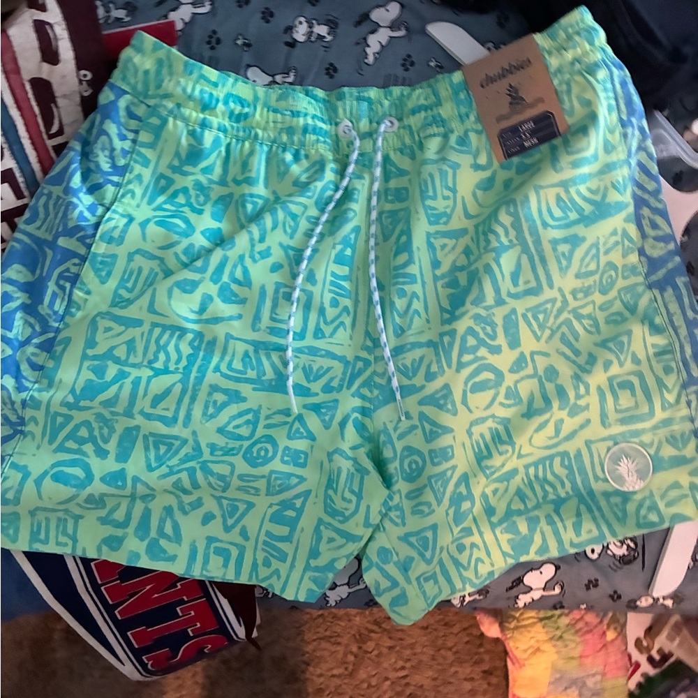 Chubbies Men's Blue and Green Swim Shorts